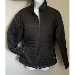 Tough Duck Women's Size Small Black Quilted Water Repellent Insulated Jacket